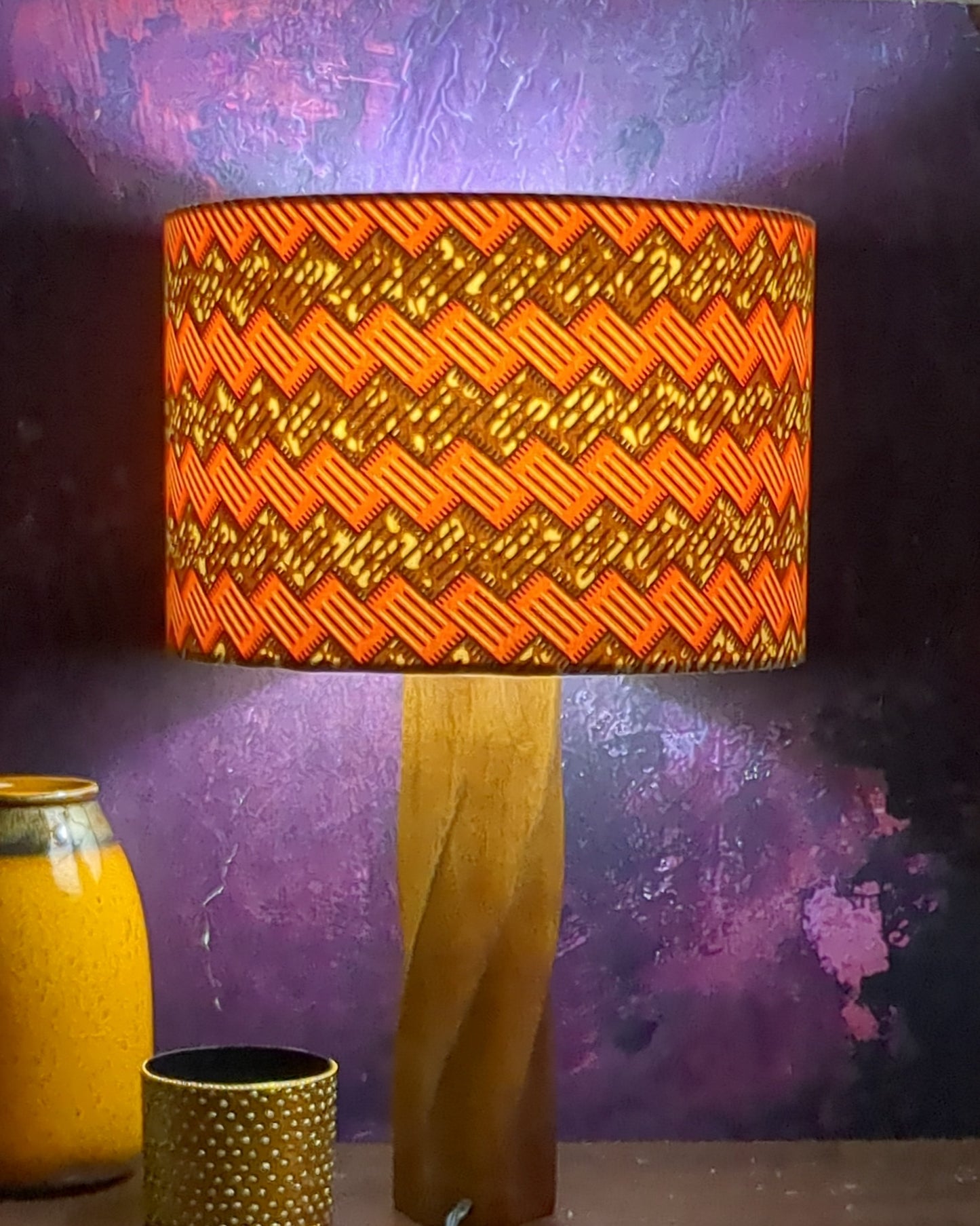 Orange Brown Brick African Lampshade BIRIKI