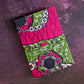 African print gratitude journal: Diamond Chain pattern (Green & magenta)