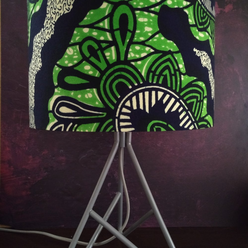 Green Paisley African Drum Lampshade EWENLA